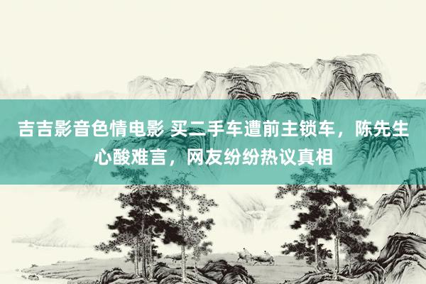 吉吉影音色情电影 买二手车遭前主锁车，陈先生心酸难言，网友纷纷热议真相