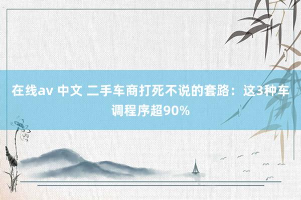 在线av 中文 二手车商打死不说的套路：这3种车调程序超90%