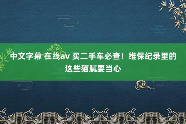 中文字幕 在线av 买二手车必查！维保纪录里的这些猫腻要当心