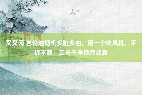 叉叉网 岂论油烟机多脏多油，用一个吹风机，不拆不卸，立马干净焕然如新