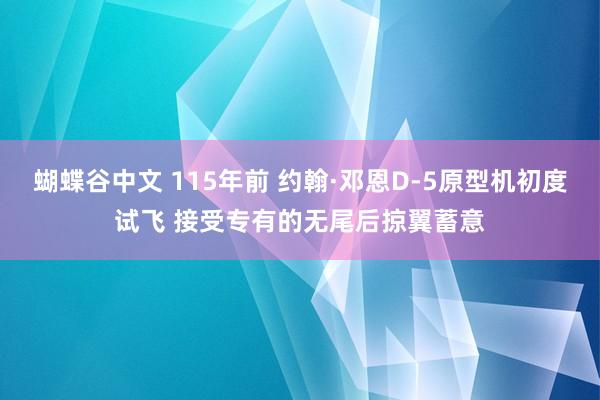 蝴蝶谷中文 115年前 约翰·邓恩D-5原型机初度试飞 接受专有的无尾后掠翼蓄意